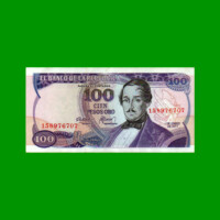 BILLETE DE COLOMBIA $ 100,00, PICK 418a, AÑO 1977, ESTADO EXCELENTE.-