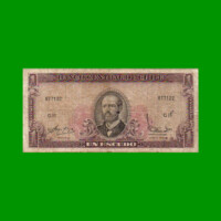 BILLETE DE CHILE 1 ESCUDO, PICK 135Aa, AÑO 1964/67, ESTADO BUENO.-