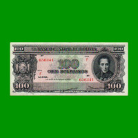 BILLETE DE BOLIVIA 100 BOLIVIANOS, PICK 142, AÑO 1945, ESTADO EXCELENTE.-