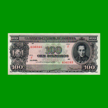 BILLETE DE BOLIVIA 100 BOLIVIANOS, PICK 142, AÑO 1945, ESTADO EXCELENTE.-