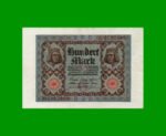 BILLETE DE ALEMANIA 100 MARCOS, PICK 69a, AÑO 1920, ESTADO MUY BUENO+ .-