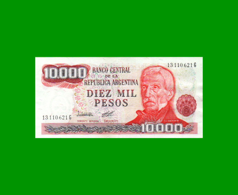 PESOS LEY 18.188 $10.000,00, BOT 2492, AÑO 1980, ESTADO EXCELENTE.-