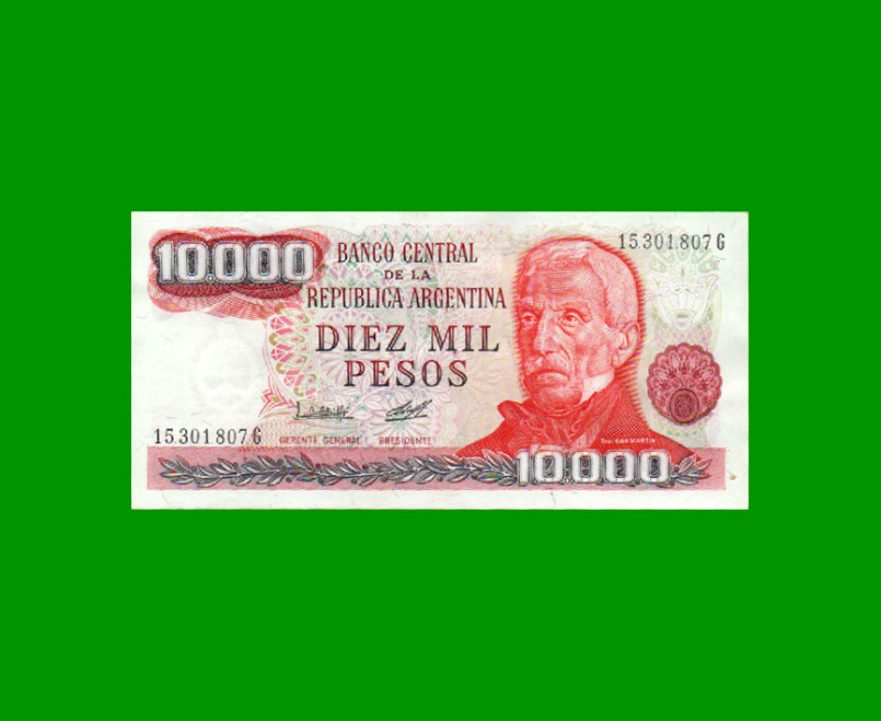 PESOS LEY 18.188 $10.000,00, BOT 2492, AÑO 1980, ESTADO EXCELENTE+ .-