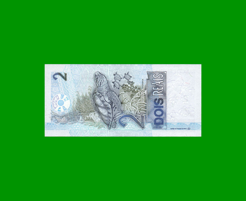 BILLETE DE BRASIL 2 REALES, PICK 249, N° 259, AÑO 2008, ESTADO EXCELENTE.- - Imagen 2