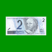 BILLETE DE BRASIL 2 REALES, PICK 249, N° 259, AÑO 2008, ESTADO EXCELENTE.-