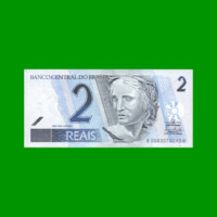 BILLETE DE BRASIL 2 REALES, PICK 249, N° 259, AÑO 2008, ESTADO EXCELENTE+ .-