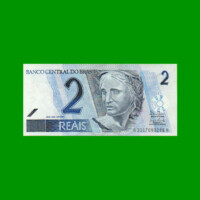 BILLETE DE BRASIL 2 REALES, PICK 249, N° CAT 256, AÑO 2003, ESTADO SIN CIRCULAR.-