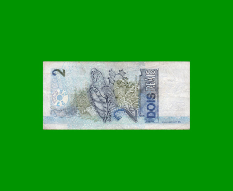 BILLETE DE BRASIL 2 REALES, PICK 249, N° 260, AÑO 2009, ESTADO BUENO+ .- - Imagen 2