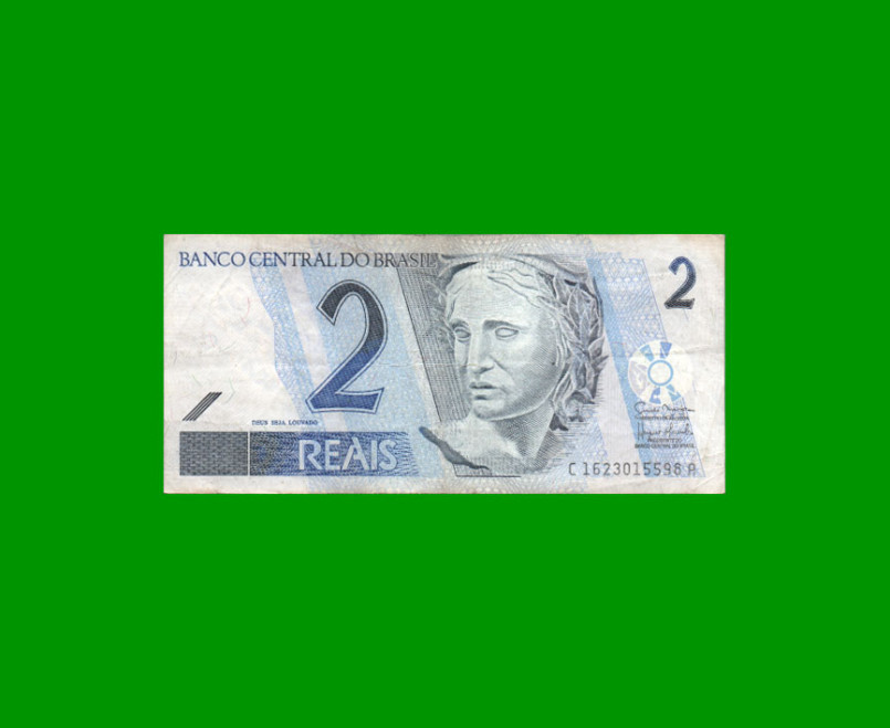 BILLETE DE BRASIL 2 REALES, PICK 249, N° 260, AÑO 2009, ESTADO BUENO+ .-