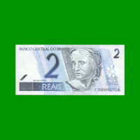 BILLETE DE BRASIL 2 REALES, PICK 249, N° 260, AÑO 2009, ESTADO SIN CIRCULAR