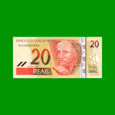 BILLETE DE BRASIL 20 REALES, PICK 250b, N° CAT 303, AÑO 2003, ESTADO SIN CIRCULAR.-