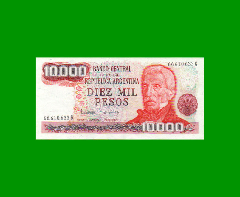 PESOS LEY 18.188 $10.000,00, BOT 2495, AÑO 1983, ESTADO SIN CIRCULAR.-