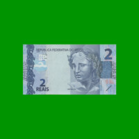 BILLETE DE BRASIL 2 REALES, PICK NEW, N° CAT 339, SERIE IA, AÑO 2021, ESTADO SIN CIRCULAR.-