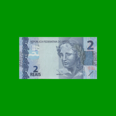 BILLETE DE BRASIL 2 REALES, PICK NEW, N° CAT 339, SERIE IA, AÑO 2021, ESTADO SIN CIRCULAR.-