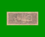 BILLETE DE BRASIL 5 CRUZEIROS, PICK 158b, AÑO 1954, ESTADO REGULAR.- - Imagen 2