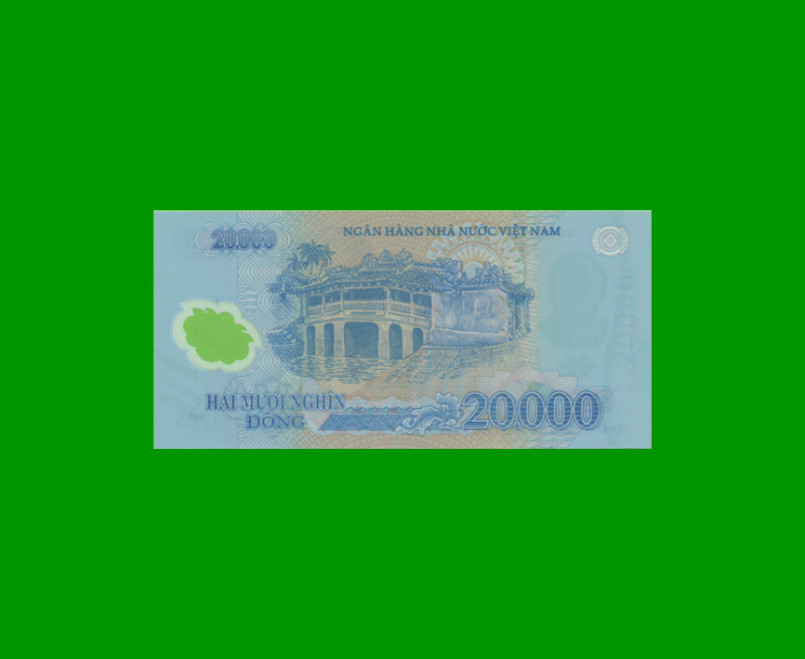 BILLETE DE VIETNAM 20.000 DONG, POLYMERO, PICK 120e, AÑO 2012, ESTADO SIN CIRCULAR.- - Imagen 2