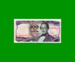 BILLETE DE COLOMBIA $ 100,00, PICK 418b, AÑO 1980, ESTADO MUY BUENO+ .-