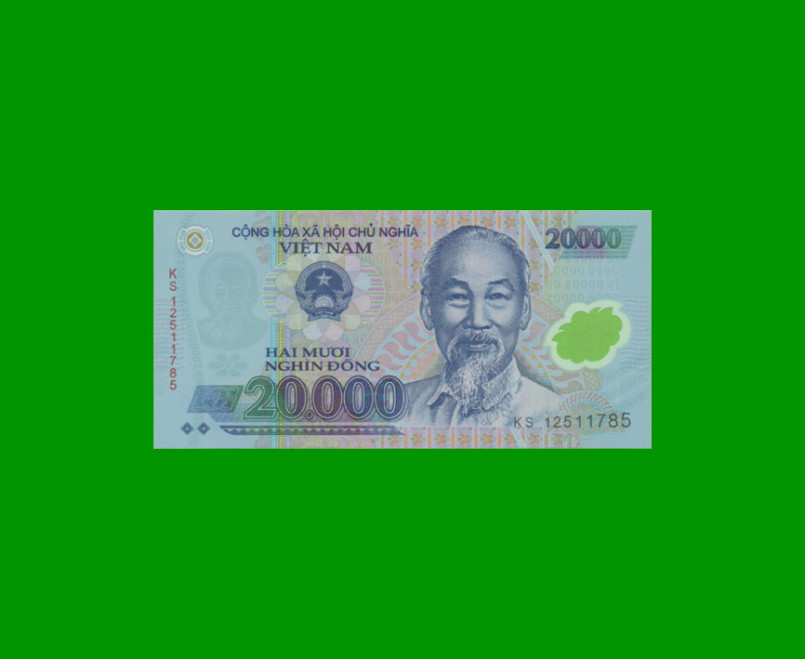 BILLETE DE VIETNAM 20.000 DONG, POLYMERO, PICK 120e, AÑO 2012, ESTADO SIN CIRCULAR.-