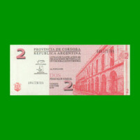 BONO DE CORDOBA $ 2,00, EC 281, AÑO 2001, SERIE AA, ESTADO SIN CIRCULAR.-