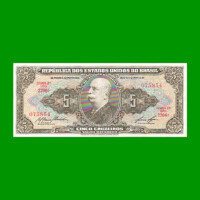 BILLETE DE BRASIL 5 CRUZEIROS, PICK 158e, AÑO 1959, ESTADO EXCELENTE.-