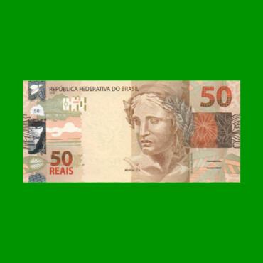 BILLETE DE BRASIL 50 REALES, PICK NEW, N° CAT 361, SERIE HH, AÑO 2017, ESTADO SIN CIRCULAR.-