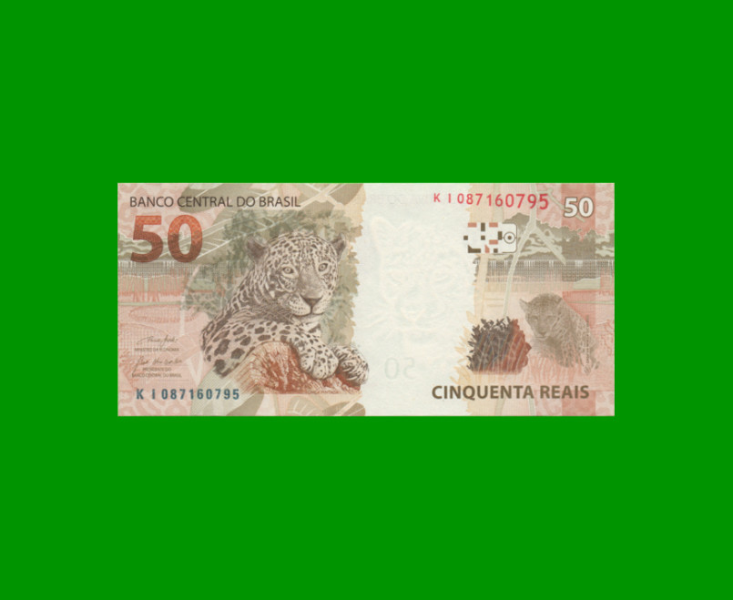 BILLETE DE BRASIL 50 REALES, PICK NEW, N° CAT 363, SERIE KI, AÑO 2020, ESTADO SIN CIRCULAR.- - Imagen 2