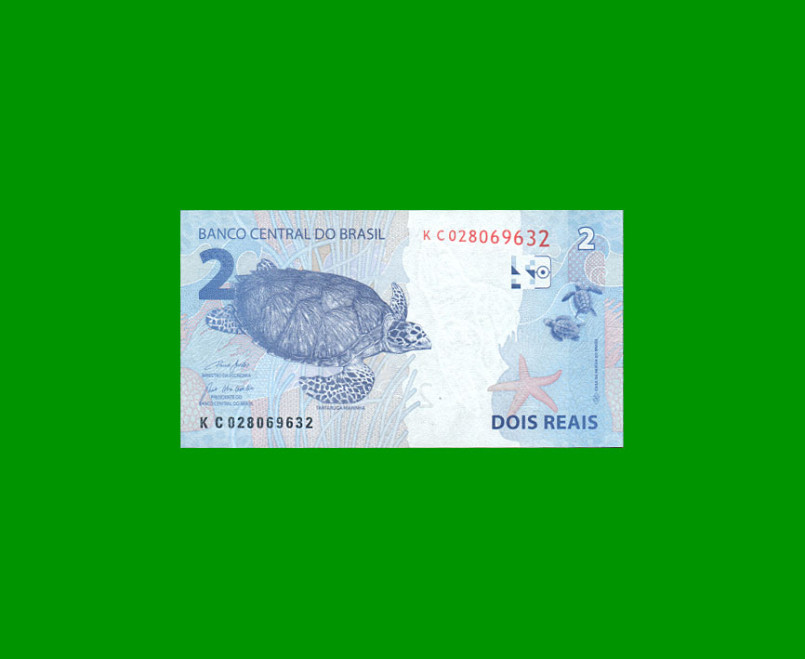 BILLETE DE BRASIL 2 REALES, PICK NEW, N° CAT NEW, SERIE KC, ESTADO SIN CIRCULAR.- - Imagen 2