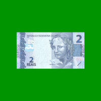 BILLETE DE BRASIL 2 REALES, PICK NEW, N° CAT NEW, SERIE KC, ESTADO SIN CIRCULAR.-
