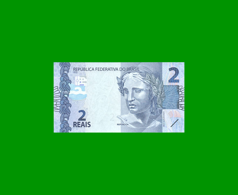 BILLETE DE BRASIL 2 REALES, PICK NEW, N° CAT NEW, SERIE KC, ESTADO SIN CIRCULAR.-