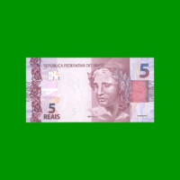 BILLETE DE BRASIL 5 REALES, PICK NEW, N° CAT 345, SERIE IE, AÑO 2021, ESTADO SIN CIRCULAR.-