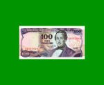 BILLETE DE COLOMBIA $ 100,00, PICK 418c, AÑO 1980, ESTADO SIN CIRCULAR.-