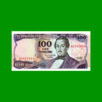 BILLETE DE COLOMBIA $ 100,00, PICK 418c, AÑO 1980, ESTADO SIN CIRCULAR.-