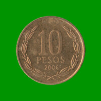 MONEDA DE CHILE 10 PESOS , AÑO 2006 , ESTADO USADA.-