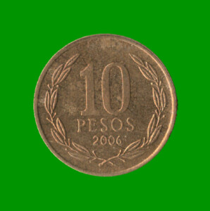 MONEDA DE CHILE 10 PESOS , AÑO 2006 , ESTADO USADA.-