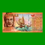 BILLETE DE ISLAS DE PASCUA 5.000 RONGOS, POLYMERO FANTASIA, AÑO 2012, ESTADO SIN CIRCULAR.-