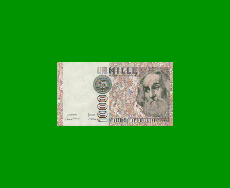 BILLETE DE ITALIA 1.000 LIRAS, PICK 109a, AÑO 1982, ESTADO EXCELENTE.-