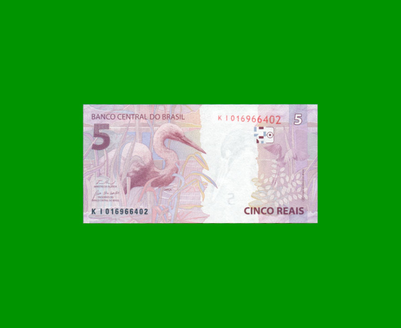 BILLETE DE BRASIL 5 REALES, PICK NEW, N° CAT NEW, SERIE KI, ESTADO SIN CIRCULAR.- - Imagen 2