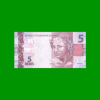 BILLETE DE BRASIL 5 REALES, PICK NEW, N° CAT NEW, SERIE KI, ESTADO SIN CIRCULAR.-