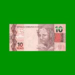 BILLETE DE BRASIL 10 REALES, PICK NEW, N° CAT 350, SERIE HG, AÑO 2019, ESTADO SIN CIRCULAR.-