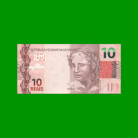 BILLETE DE BRASIL 10 REALES, PICK NEW, N° CAT 350, SERIE JB, AÑO 2021, ESTADO SIN CIRCULAR.-