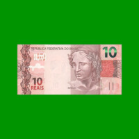 BILLETE DE BRASIL 10 REALES, PICK NEW, N° CAT 350, SERIE KA, AÑO 2022, ESTADO SIN CIRCULAR.-