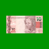 BILLETE DE BRASIL 10 REALES, PICK NEW, N° CAT NEW, SERIE KE, ESTADO SIN CIRCULAR.-