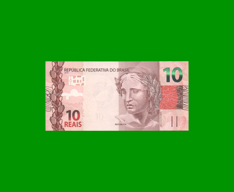 BILLETE DE BRASIL 10 REALES, PICK NEW, N° CAT NEW, SERIE KE, ESTADO SIN CIRCULAR.-