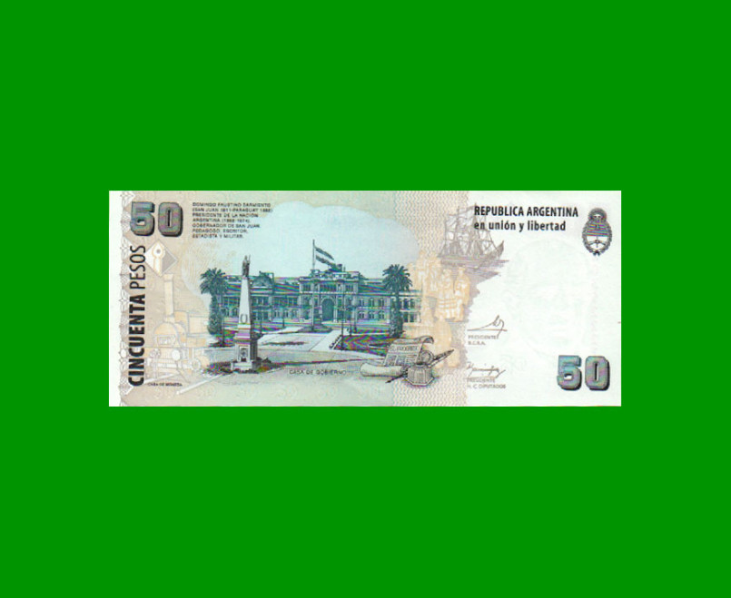 REPOSICION BILLETE CONVERTIBLE SEGUNDO DISEÑO $ 50,00, BOT 3633, ESTADO EXCELENTE+ .- - Imagen 2