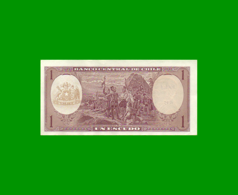 BILLETE DE CHILE 1 ESCUDO, PICK 136, AÑO 1967/70, ESTADO EXCELENTE.- - Imagen 2