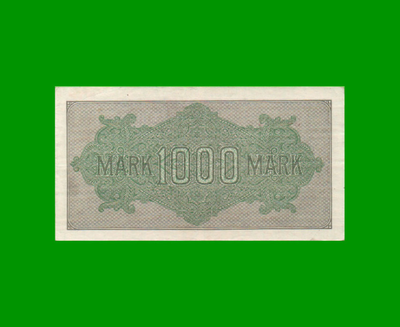 BILLETE DE ALEMANIA 1.000 MARCOS, PICK 76c, AÑO 1922, ESTADO EXCELENTE- .- - Imagen 2