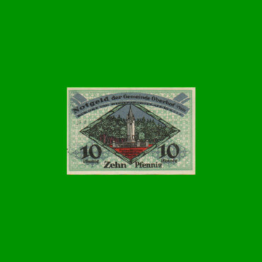 BILLETE DE ALEMANIA NOTGELD CIUDAD DE OBERHOF 10 CENTAVOS, M. M. 996.1, ESTADO SIN CIRCULAR.-