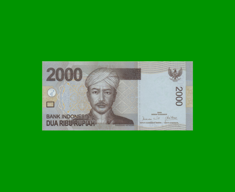 BILLETE DE INDONESIA 2.000 RUPIAS, PICK 148a, AÑO 2009, ESTADO SIN CIRCULAR.-