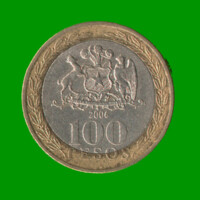 MONEDA DE CHILE 100 PESOS , BIMETALICA , AÑO 2006 , ESTADO USADA.-