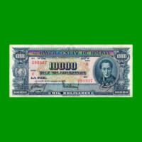 BILLETE DE BOLIVIA 10.000 BOLIVIANOS, PICK 151, AÑO 1945, ESTADO MUY BUENO.-